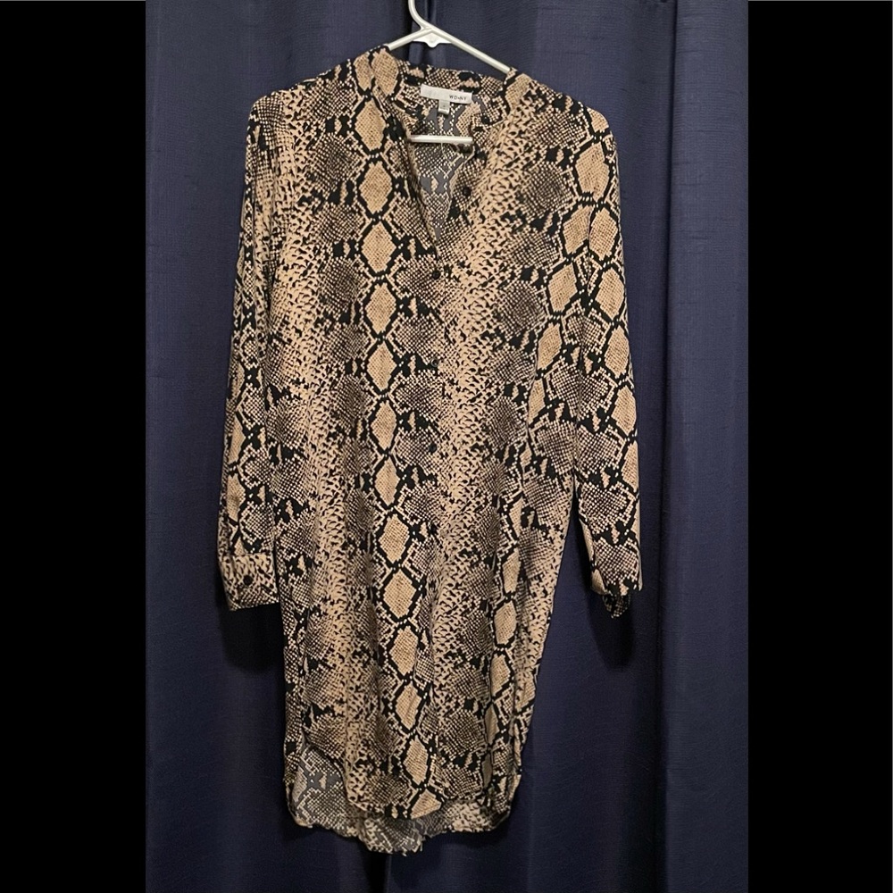 Snake print shirt dress